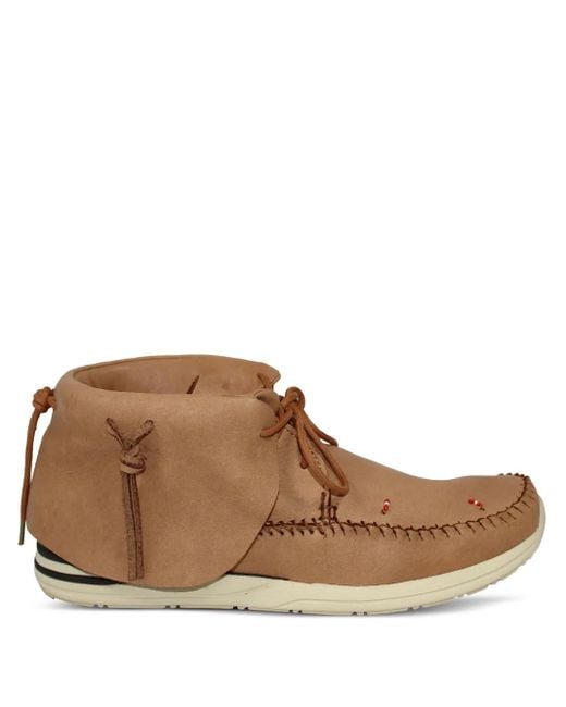 Visvim Brown Fbt Beaded Moccasin Boots for men