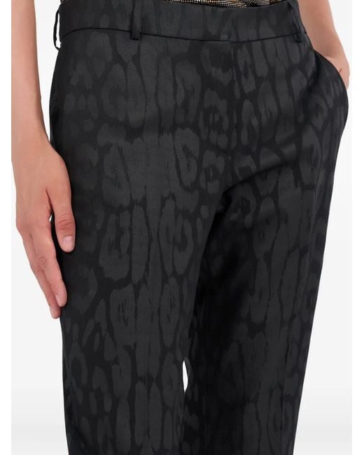 Roberto Cavalli Black Printed Flared Trousers