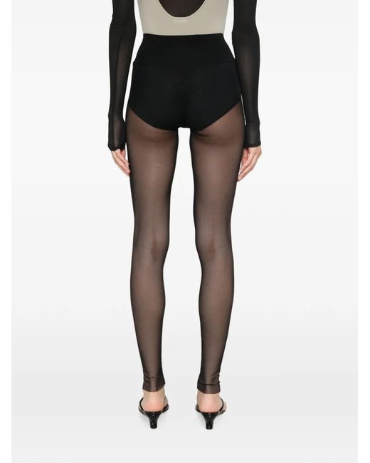 Patrizia Pepe Black Sheer Tulle Leggings