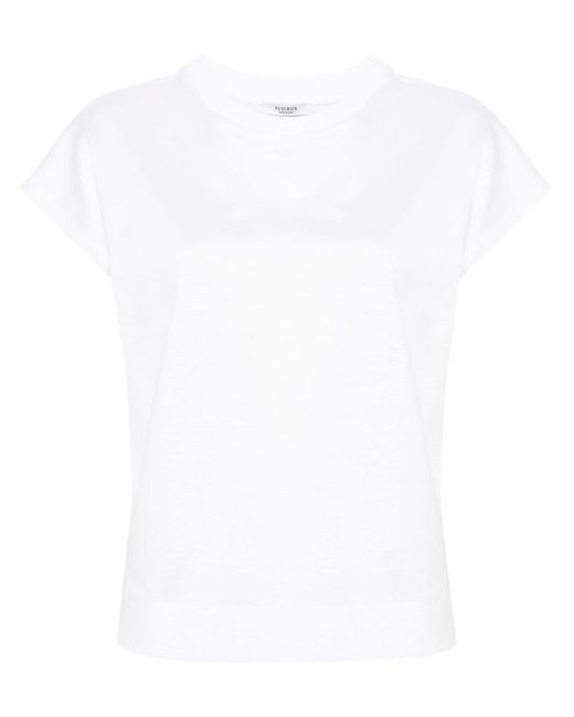 Peserico White Cap-sleeves Cotton T-shirt