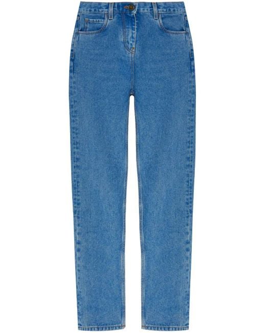 Etro Straight High Waist Jeans in het Blue