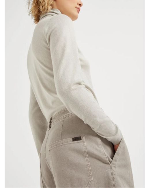 Brunello Cucinelli Gray Mid-rise Straight-leg Jeans
