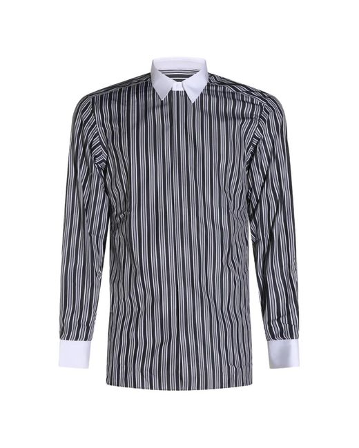 Tom Ford Blue Vertical-Stripe Long-Sleeve Shirt for men