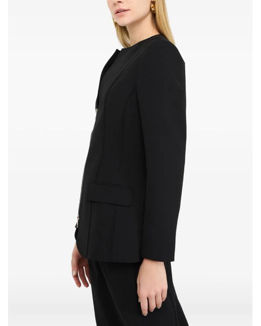 Liu Jo Black V-Neck Zip-Front Jacket