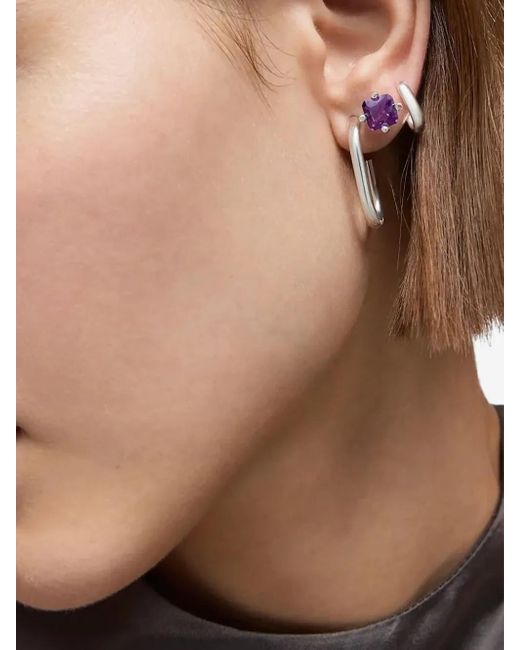 Tous Purple Bear Lgg Amethyst Square-Cut Earrings