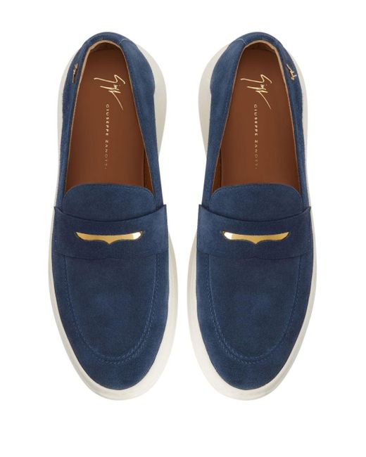 Giuseppe Zanotti Blue The New Conley Suede Loafers for men