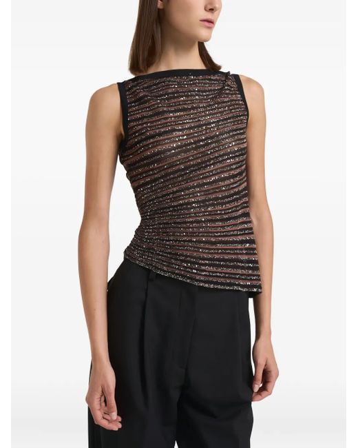 Missoni Black Striped Sequin-Embellished Top