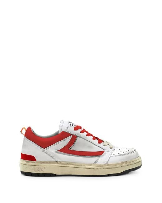 HTC White Starlight Perforated Leather Sneakers for men