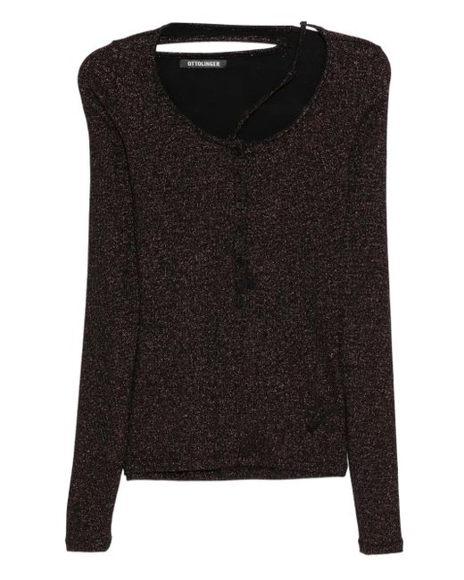 OTTOLINGER Black Ribbed Long-Sleeves Top