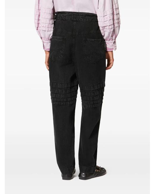Isabel Marant Black Mellya Ruffled-Detail Trousers