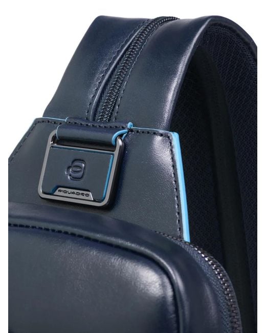 Piquadro Blue Convertible Leather Backpack
