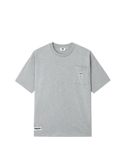 Chocoolate Gray Patch-Pocket T-Shirt for men