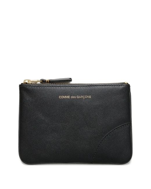 Comme des Garçons Black Zip-Up Leather Wallet for men