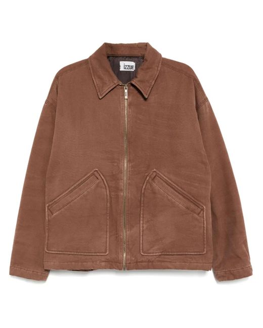メンズ Izzue ジップアップ ジャケット Brown