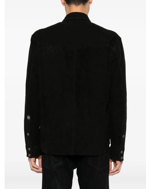 Antik Denim Black Whipstitch-Detail Western-Style Shirt for men