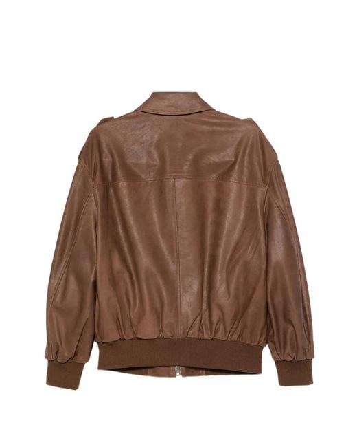 Tela Brown Flap-Pocket Bomber Jacket
