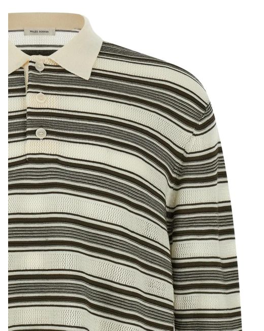 Wales Bonner Green Samuel Striped Polo Shirt for men