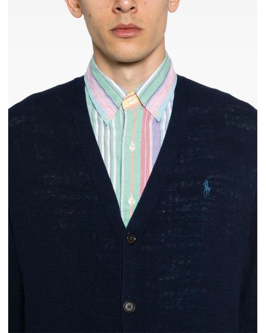 Polo Ralph Lauren Blue Polo Pony-Embroidery Cardigan for men