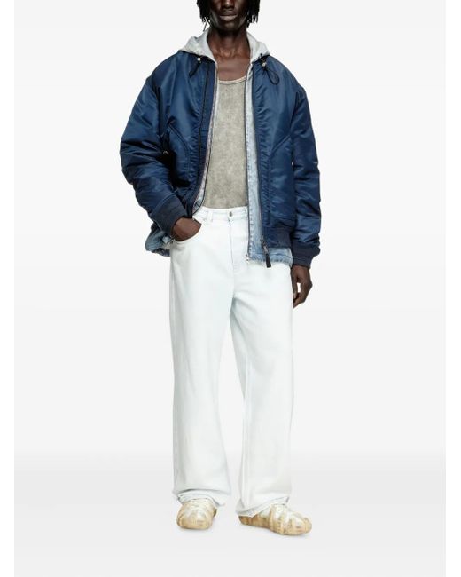 DIESEL White D-Macro Relaxed Jeans for men