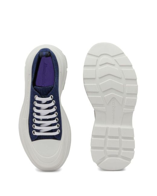 Alexander McQueen Blue Tread Slick Lace-up Sneakers