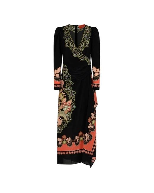 LaDoubleJ Black Robe Imprimée À Manches Longues