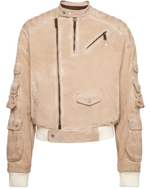 DSquared² Bomberjacke mit Taschen in Natural für Herren