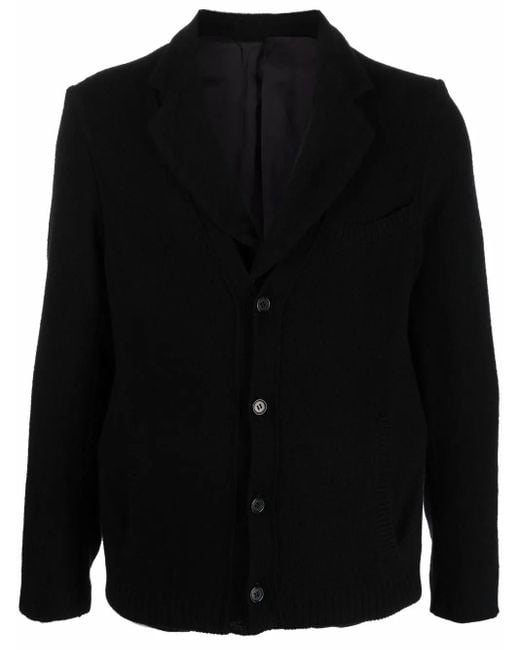 Undercover Black Single-breasted Knitted Blazer for men