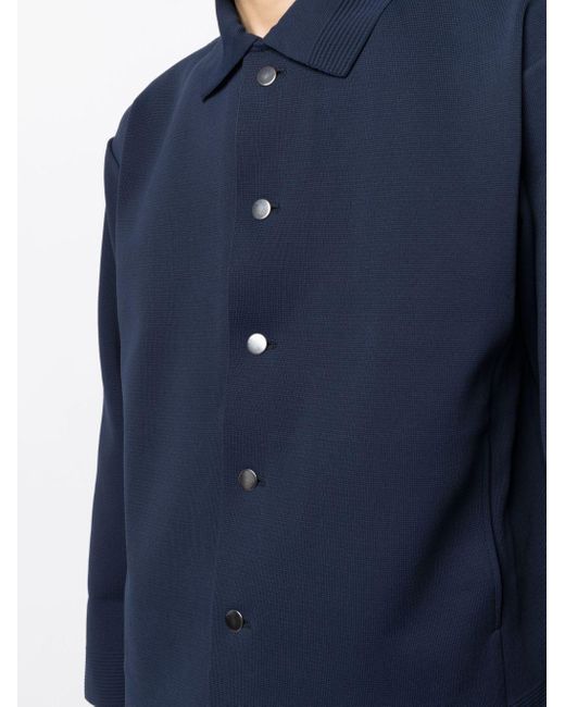 CFCL Blue Fine-ribbed Button-up Shirt Jacket for men