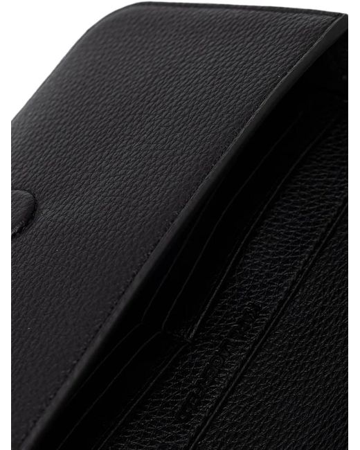 Karl Lagerfeld Black Logo-Embroidered Pebbled Crossbody Bag