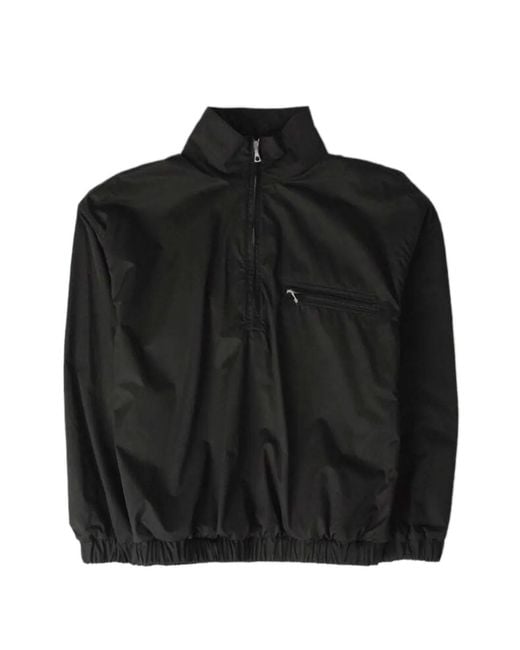 Rier Black Half-Zip Hooded Jacket for men