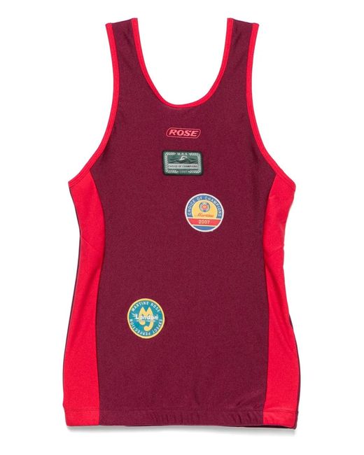 Martine Rose Red Logo-Patches Swim Vest