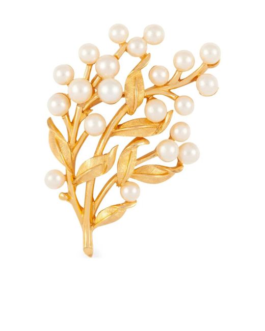 Susan Caplan 1960s Trifari リーフブローチ Metallic