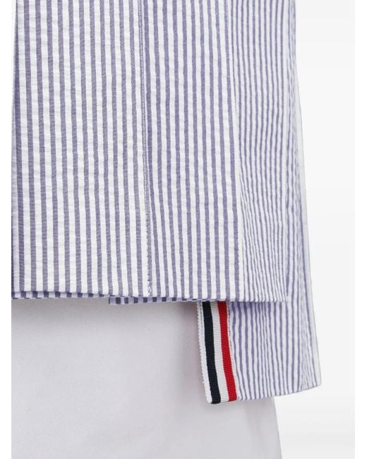 Thom Browne White Pleated Striped Mini Skirt