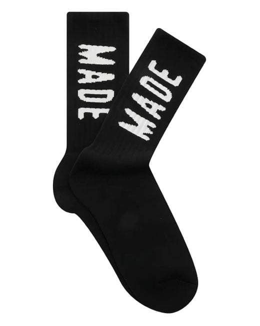 Human Made Black Logo-Print Socks for men