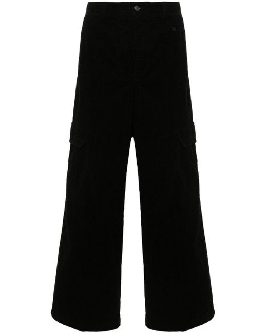 Acne Black Corduroy Straight-leg Trousers