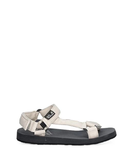 Jack Wolfskin White Taiga Touch-Strap Sandals