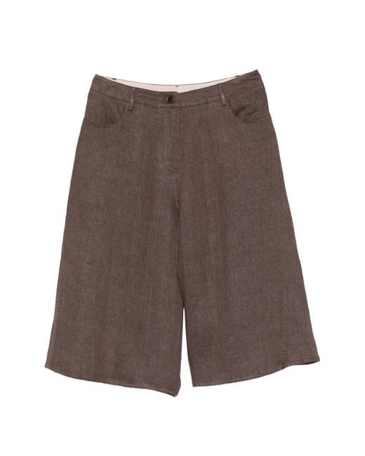 Alysi Brown Pocketed Shorts