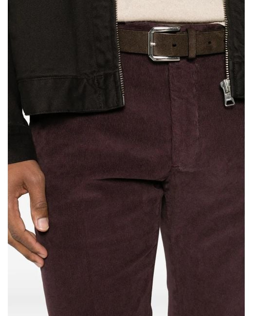 Incotex Purple Corduroy Trousers for men