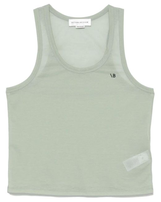 Victoria Beckham Green Crepe Tank Top