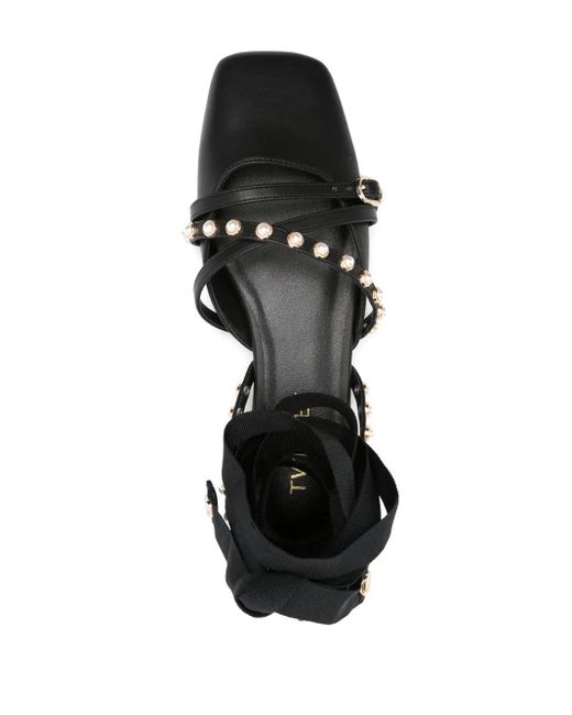 Twinset Black Tied Ballerina Shoes
