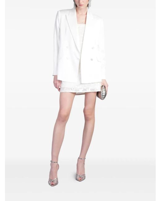 Jonathan Simkhai White Double-Breasted Blazer
