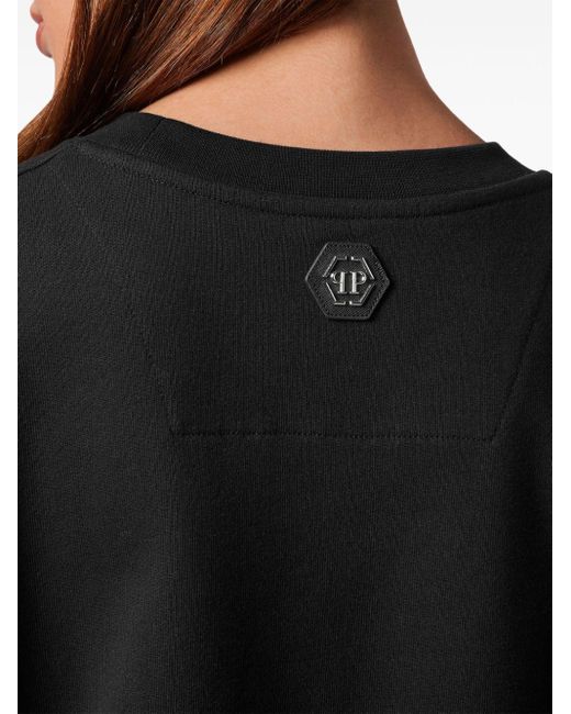 Philipp Plein Black Sweatshirt mit Logo-Print
