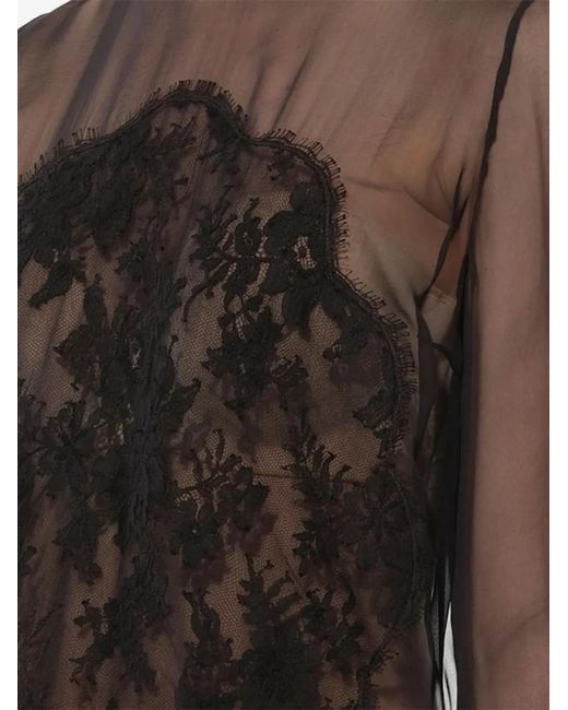Givenchy Black Podium Lace-Panel Blouse