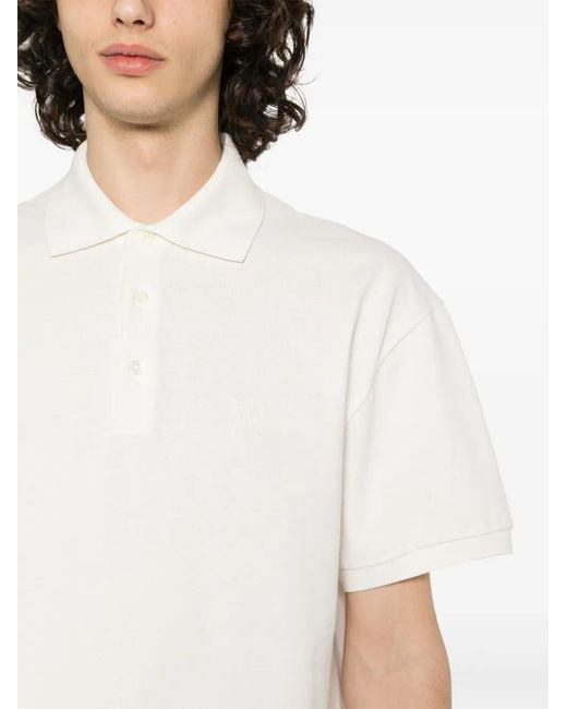 Palm Angels White Embroidered-logo Polo Shirt for men