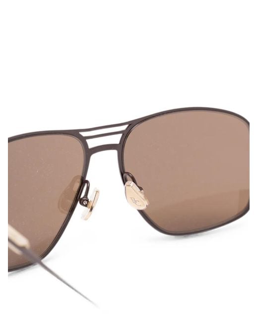 Brunello Cucinelli White Rectangular Titanium Sunglasses for men