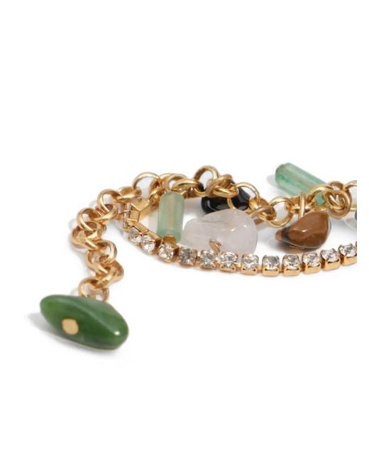 Bimba Y Lola Metallic Stone-Charm Double-Strand Bracelet