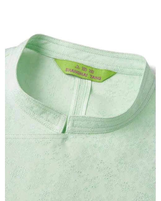 Shanghai Tang Green Tang Jacquard Blouse