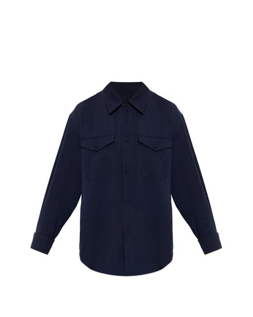 KENZO Blue Chemise Boutonnée À Poche À Rabat