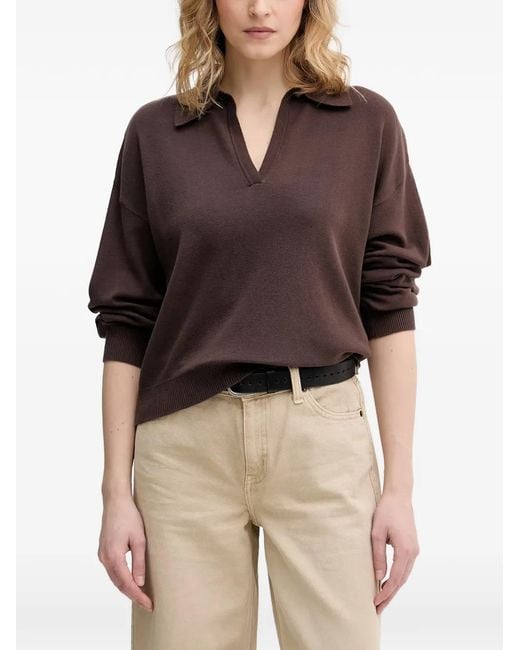 Benetton Brown Pull À Col Polo