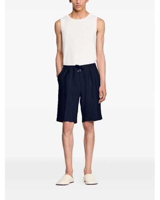 Sandro Blue Jersey Bermuda Shorts for men